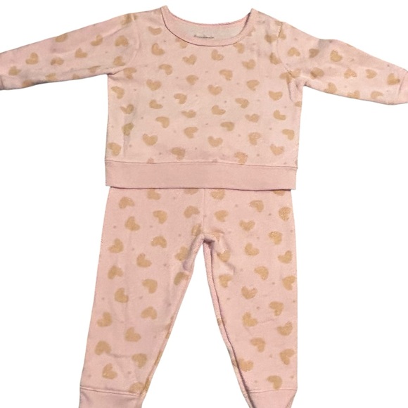 Pink Heart Pajama‎ Set Toddler Two Piece Loungewear Sleepwear Cute Comfy Soft - Picture 1 of 5